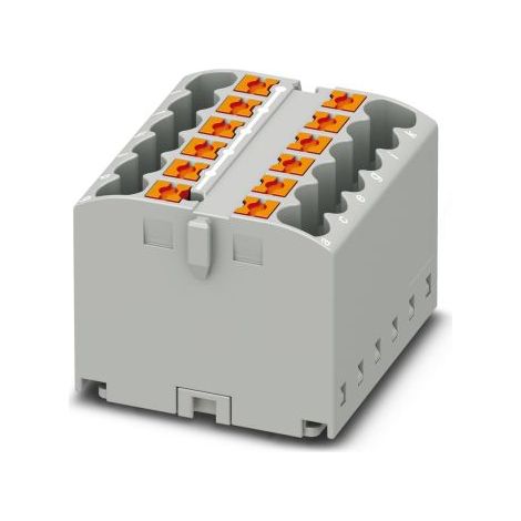 Bloc de distribution Phoenix Contact 12 voies, raccordement Enfichable, section de fils 26 12 AWG, 24A, 500 V ( Prix pour Boîte de 8 )