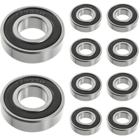 6900 2RS Roulement a Bille, Fabriqué en Acier à Roulements 10 mm x 22 mm x 6 mm, Roulements à Billes à Gorge Profonde Doublement Blindés(10 Pcs) (1/5)