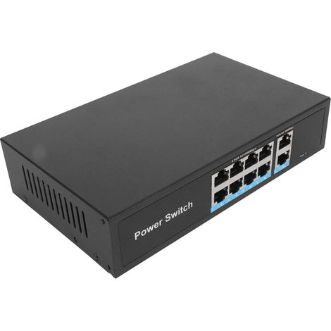 Switch Gigabit PoE 8 ports avec 2 liaisons montantes Gigabit Ethernet, répartiteur Ethernet 48 V 1000 Mbps, prise AU 110-220 V (1/5)