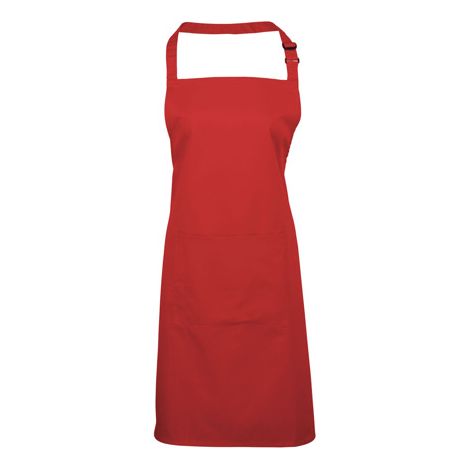 Tablier 860mm, Rouge, Coton, polyester Fixation arrière ( Prix pour 1 )