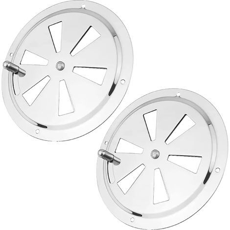 2 Grilles Aération Inox 125mm Verrouillables Ronds B (1/5)