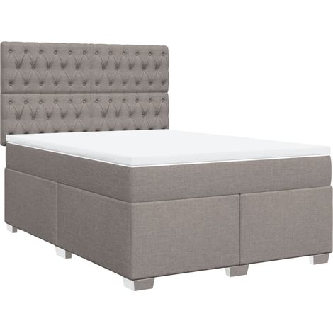 Maison Exclusive - Giroletto a Molle con Materasso Tortora 140x190 cm in Tessuto (1/5)