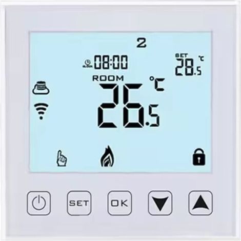 WiFi Smart Thermostat for Electric Underfloor Heating 16A with Sensor, WiFi Smart Thermostat, Alexa Compatible, Programmable Room Thermostat for 220V Electric Underfloor Heating (1/4)