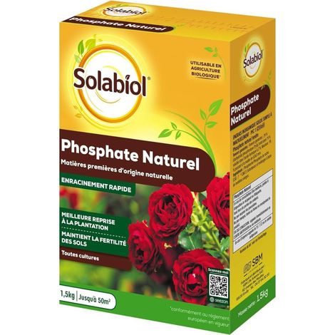 SOLABIOL Phosphate Naturel - 1,5 Kg - Engrais pour Arbustes Fleurs et Fruits SOP