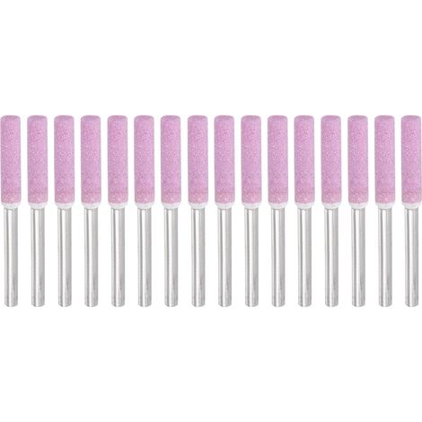 16 Pcs Affûteur De Chaîne Tronçonneuse Diamant 3/16 Pouce Pierre À Aiguiser Haute Dureté Kit Polissage Outil Meulage Bijoux Bois, Rose (4.8mm) - (1/5)