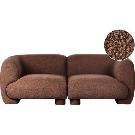 2 Setaer Brown Boucle Modular Single Low Profile Curved Organic Style MJALBI (1/5)