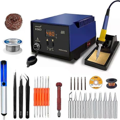 Pour fer à souder numérique 936D 60W, stations de soudage, réglage rapide de la température (°C/°F), veille 200-480 °C. Pour kit d'outils de soudage BGA - JXLGV (1/4)