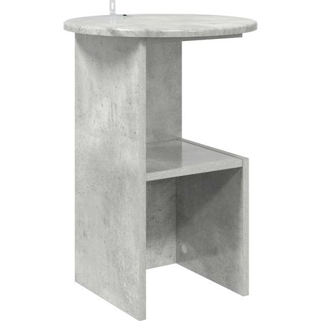Mesa lateral Gris Hormigón Ø 39,5 x 55 cm Madera de Ingeniería vidaXL