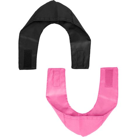 Lot de 2 muselières pour chat en nylon respirant, protection anti-morsure pour le bain et les interventions chirurgicales (noir et rose, taille L, plus de 5 kg). (1/5)