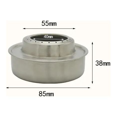 Réchaud de camping portable avec couvercle, mini réchaud à alcool en aluminium, adaptateur de brûleur, support transversal et cadre de support. (1/5)