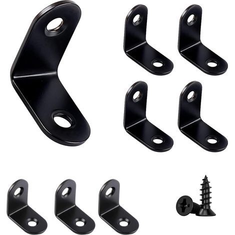 10 Pieces Stainless Steel Fixing Brackets 50x50x10mm with Screws, 90 Degree Angle Brackets for Furniture Repair and Fixing (1/5)