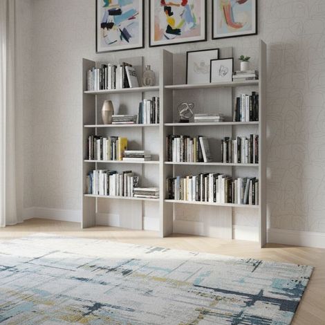 Libreria moderna per cameretta e soggiorno - Design versatile, resistente e facile da montare - Rovere rock