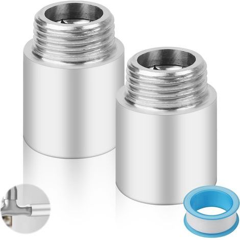 Set mit 2 Edelstahl-Armaturenverlängerungen G1/2, 30 mm Gewindeanschluss für Bad und Küche (1/5)