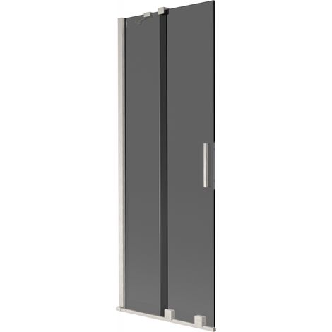 Mexen Velar pare-douche coulissant à 2 panneaux 75 x 150 cm, graphite, nickel brossé - 896-075-000-41-97 (1/2)