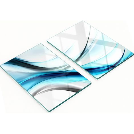 Küchenarbeitsplatten aus gehärtetem Glas mit abstraktem Wellenmuster, 2 x 40 x 52 cm (1/5)