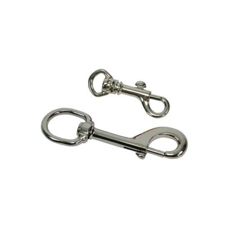 MOSCHETTONI A SCATTO CON ANELLO GIREVOLE IN ACCIAIO NICHELATO- - mm.130 giganti - 5 pezzi QUALITY