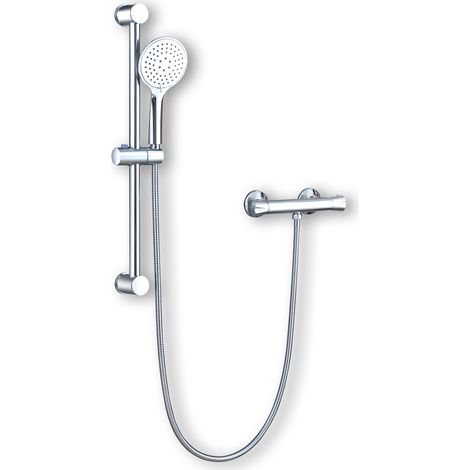Acezanble – Colonne de douche thermostatique réglable en hauteur – Finition chromée miroir PVD – Mitigeur anti-brûlure – Douchette 3 fonctions (1/5)