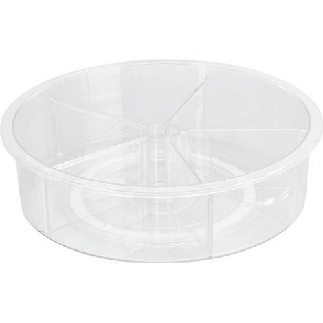Großer, um 360° drehbarer Organizer aus transparentem, robustem PET-Material mit großem Fassungsvermögen, für Büro und Küche (1/5)