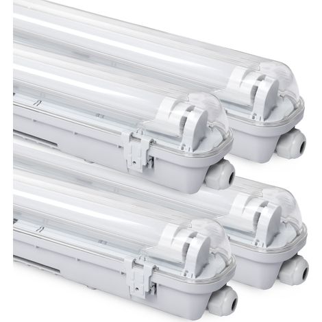 Jiubiaz LED Feuchtraumleuchte 4er Set IP65 - T8/G13 Wannenleuchte 120 cm - 18W pro Stück - 4000K Neutralweiß - 1800 lm (1/5)
