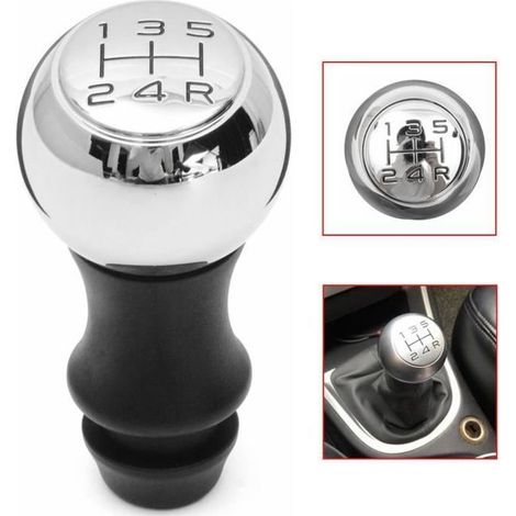 NEUFU 5 Pommeau Levier de Vitesse Manuel Pour Peugeot 106 206 207 306 307 407 408 508 (1/4)