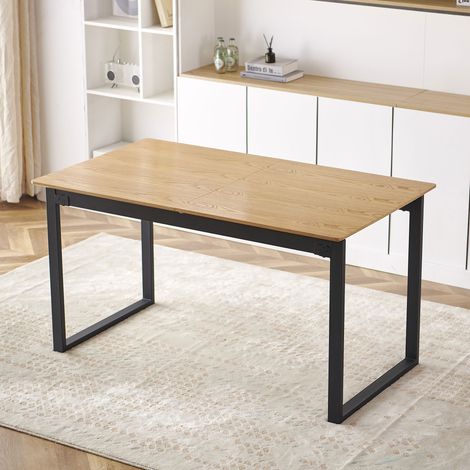 Table à manger extensible 140-240 cm pieds en métal noir - VENTER