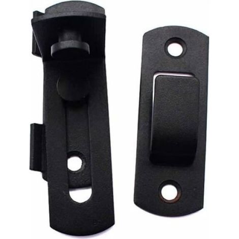 Boucle De Verrouillage - 90 Degres - Pour Portes Et Fenetres - Noir - Lot De 2 (1/4)