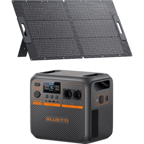 Kit BLUETTI Premium 200 V2(AC270P) Powersation avec Panneau Solaire 130W - 2073.6Wh, Générateur solaire 4x2700W