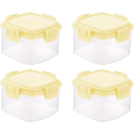 Ensemble de 4 mini-récipients alimentaires avec couvercles - adaptés aux yaourts, sauces, etc. - 4 pièces (jaunes 4 cm) (1/5)