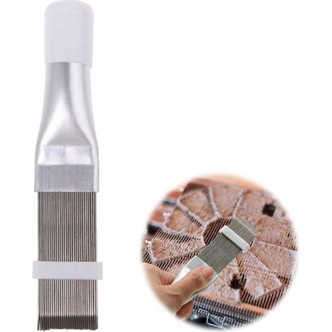 Ahlsen Peigne à lamelles pour climatisation,Acier Inoxydable climatiseur Peigne à ailettes condenseur et radiateur Ailette lisseur nettoyant Outil de réparation climatisation Brosse de Nettoyage Acces (1/5)