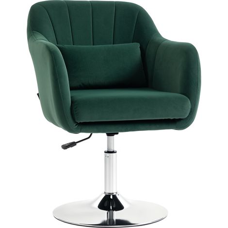 Swivel Tub Chair, Retro Velvet Seat, 60 x 57 x 91 cm, Dark Green (1/5)
