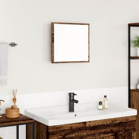 LED-Badezimmerspiegel Altholz 40 x 37 x 8.5 cm Holzwerkstoff