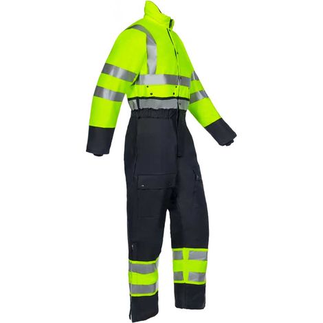 Combinaison de pluie haute visibilité hiver – Flexothane extensible – Capuche repliable – Doublure matelassée – Taille XXL – Sioen