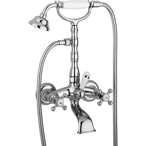 Mezclador de baño externo con set de ducha y desviador Paffoni Belinda FBLV023CR  Cromo (1/3)