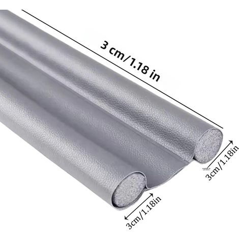 Joint de porte gris coupe-vent, double protection anti-poussière et insonorisante, avec bloqueur d'air (1/5)