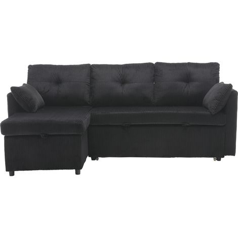 Canapé d’Angle Modulaire en L, Canapé-Lit Multifonction avec Rangement et Lit Escamotable, Chaise Longue Interchangeable pour Salon (1/5)