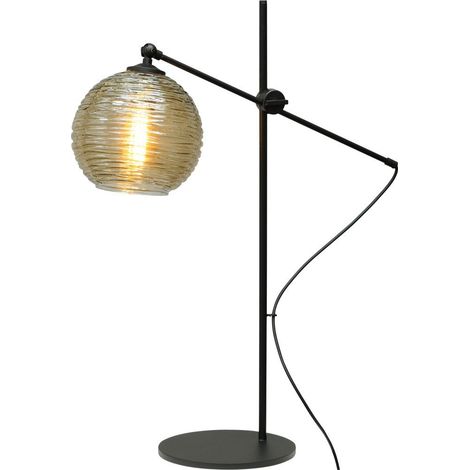Lampe de table orientable Quinto Smoke avec verre rayé - 4261-05-05-6 (1/3)