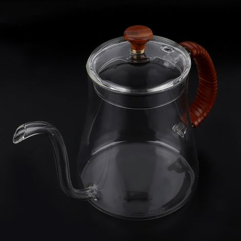 Bouilloire en verre épais col de cygne 600ML pour thé et café verseuse à bec fin (1/5)