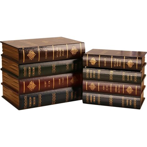 2er-Pack Attrappen-Buchboxen, Vintage-Aufbewahrungsboxen aus Holz, dekorative antike Buchboxen, unsichtbare Attrappen-Bücher, Dekorationen mit Attrappen-Büchern für Zuhause, Bibliothek, Café, Hotel (1/5)