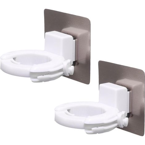 2 Adjustable Plastic Shower Gel and Shampoo Holders Wall