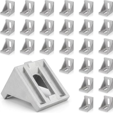 20 Pièces Équerre de Fixation 4040 pour Profilé Aluminium, Connecteur d'Angle 40x40 en Alliage d'Aluminium avec Vis et Écrous Marteau M8, Support de Joint à Angle Droit pour Structure Industrielle (1/5)