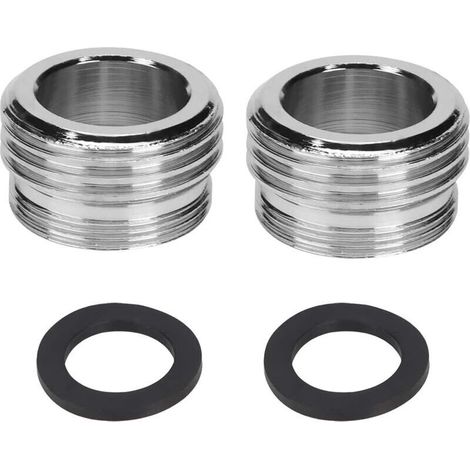 Adaptateur de robinet à double filetage M20 à M22, adaptateur de raccordement d'eau avec 2 rondelles en caoutchouc pour robinets de cuisine, économiseur d'eau, filtre à eau, tuyau
