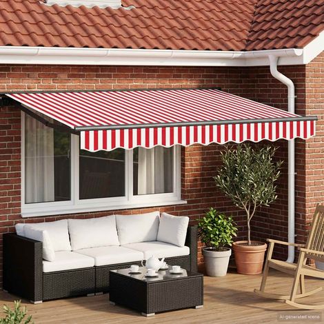 vidaXL Elektrische ausziehbare Markise Rot, Weiß, Anthrazit 3 x 2,5 m (1/5)