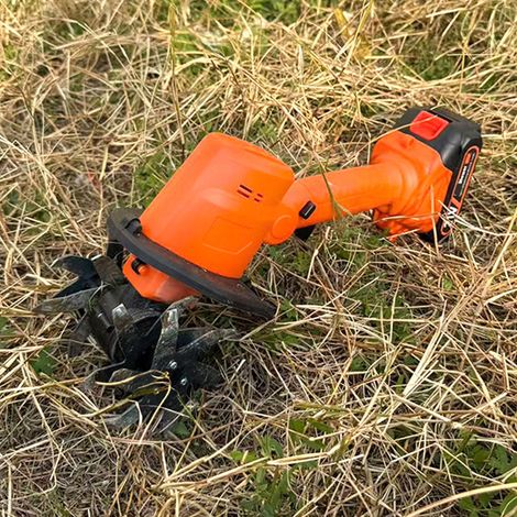 Mini motoculteur sans fil 21V - 235 tr/min, 4 rangées de fraises, chargeur de batterie 1,5 Ah, largeur de travail de 4 pouces, jardinage facile (norme européenne). (1/5)