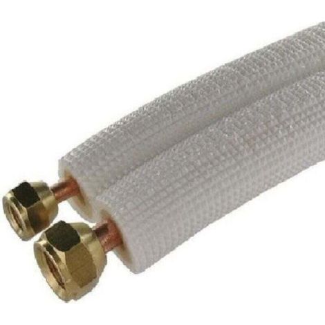 Liaison frigorifique double 3 mètres – Raccords 1/4" et 3/8" – Diamètre 6 et 10 mm – NF certifié – Compatible R22, R407C, R410A
