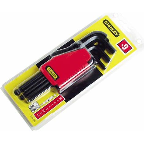 STANLEY 9-teiliger Inbusschlüsselsatz mit Kugelgelenk 1,5 - 10 mm