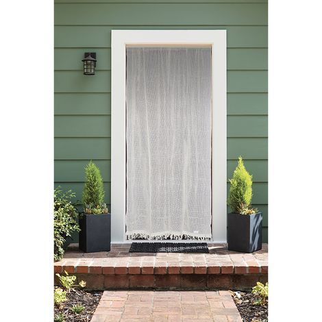 Rideau moustiquaire en toile coton gris 140 x 225 cm – Protection contre les insectes – Lumière feutrée et intimité – Morel