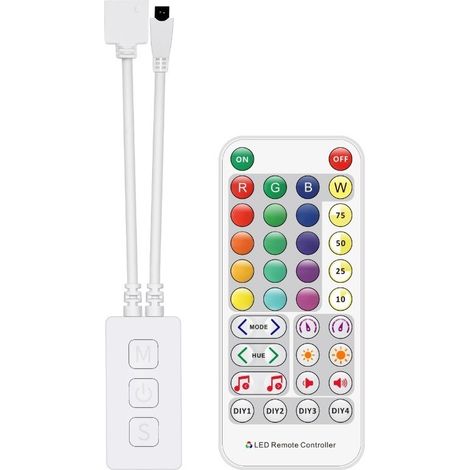 Jandei - Kit control tira led RGBW 5V-24V. Mini controlador + mando RF. Manejable por App. 5,2A. SP614E