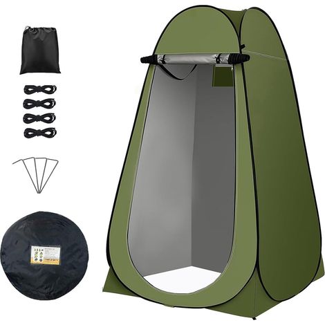Tente de toilette pop-up et de douche, abri d'intimité portable pour l'extérieur, imperméable, anti-UV, convient pour le camping, la randonnée, la pêche, la plage et les pique-niques (1/5)