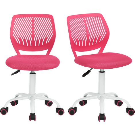2pcs Home Office Chair, Ergonomic Adjustable Height Swivel Rolling. Chaise D'ordinateur Colorée pour Le Bureau à Domicile, Rose (1/5)