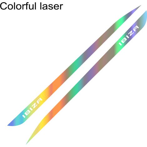 (Laser coloré) Lot de 2 autocollants compatibles avec Seat Ibiza : style course, sport, drapeau, bas de caisse, bandes décoratives, accessoires de tuning et de personnalisation. (1/5)